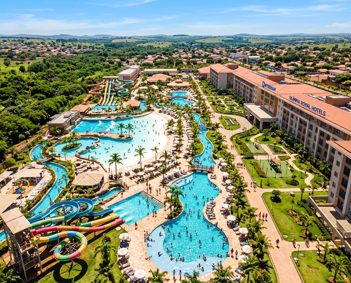 Parque aquático visto do alto